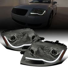 Ronnin - Fits 1999-2006 Audi TT Upgraded Replacement Halogen Projector Headlights + Fog Lamps LED Running Lights Assembly Pair | Smoke