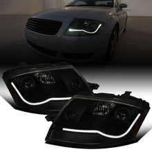 Ronnin - Fits 1999-2006 Audi TT Upgraded Replacement Halogen Projector Headlights + Fog Lamps LED Running Lights Assembly Pair | Black Smoke