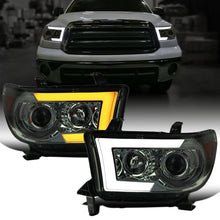 Ronnin - Fits 2007-2017 Toyota Tundra Sequoia Projector Headlights LED Switchback Sequential Turn Signals Replacement Assembly Pair | Smoke