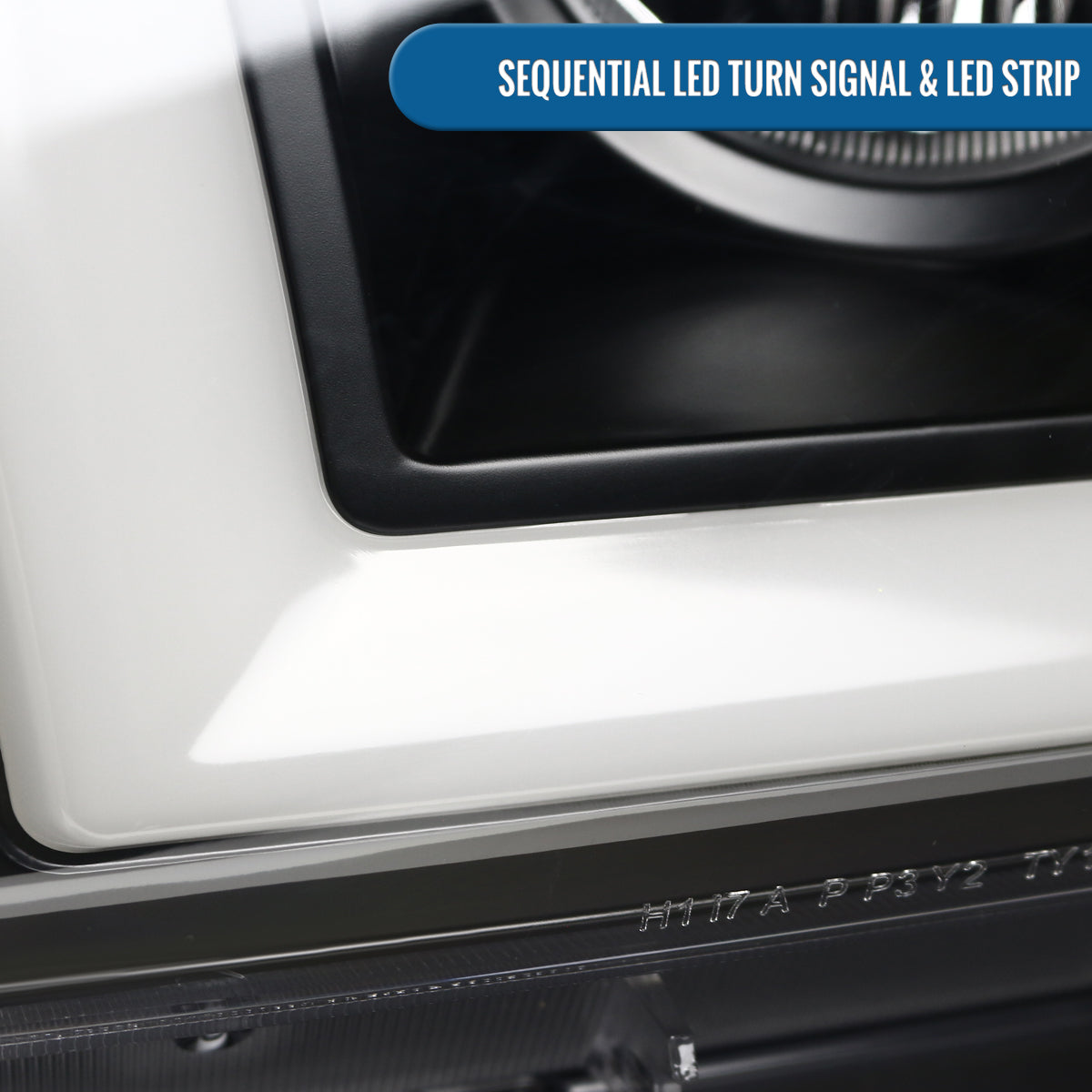 Ronnin - Fits 2007-2013 Toyota Tundra 2008-2017 Sequoia Projector Headlights LED Switchback Sequential Turn Signals Replacement Assembly Pair | Black