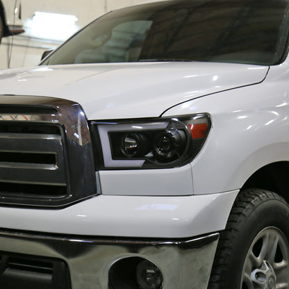 Ronnin - Fits 2007-2013 Toyota Tundra 2008-2017 Sequoia Projector Headlights LED Switchback Sequential Turn Signals Replacement Assembly Pair | Black