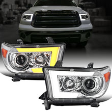 Ronnin - Fits 2007-2017 Toyota Tundra Sequoia Projector Headlights LED Switchback Sequential Turn Signals Replacement Assembly Pair | Chrome