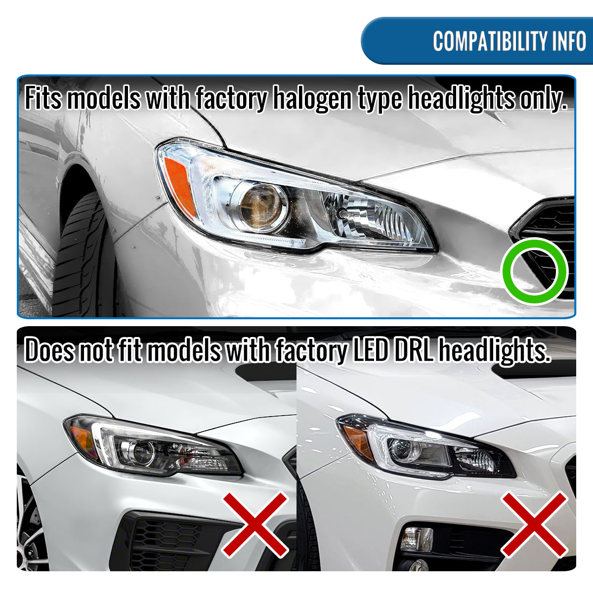 Ronnin - Se adapta a Subaru WRX STI 2015-2021 Mejora de Faros Delanteros de Proyector Halógenos con Señales de Giro Secuenciales LED Switchback + Efecto de Inicio Animado Par | Negro Ahumado