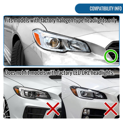 Ronnin - Se adapta a Subaru WRX STI 2015-2021 Mejora de Faros Delanteros de Proyector Halógenos con Señales de Giro Secuenciales LED Switchback + Efecto de Inicio Animado Par | Negro Ahumado