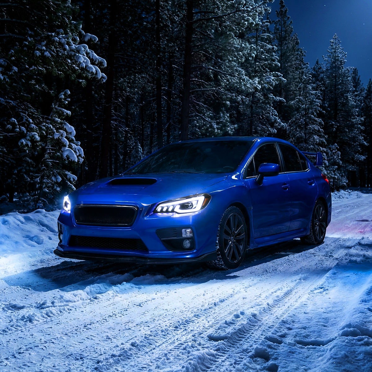 Ronnin - Se adapta a Subaru WRX STI 2015-2021 Mejora de Faros Delanteros de Proyector Halógenos con Señales de Giro Secuenciales LED Switchback + Efecto de Inicio Animado Par | Negro Ahumado
