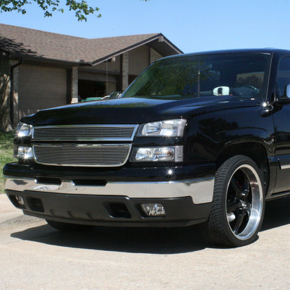 Ronnin - Se adapta a Chevy Avalanche Silverado 2002-2007 Reemplazo Faros de Reflector Transparentes + Par de Montaje de Luces de Parachoques | Negro
