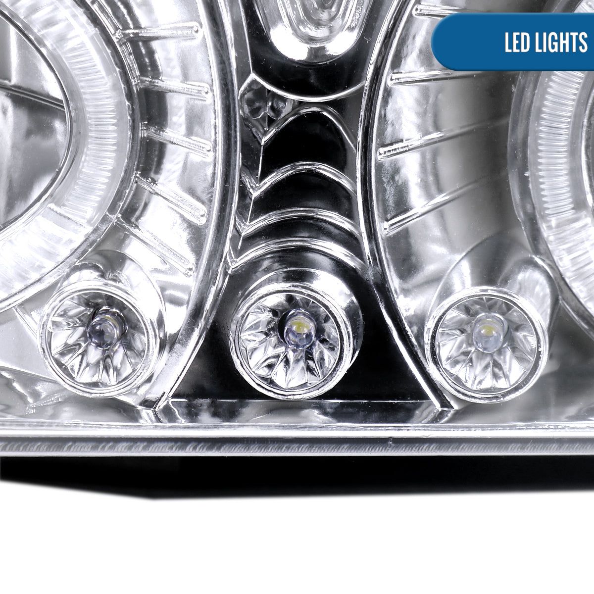 Ronnin - Compatible con Chevy C10 C/K 1500 2500 3500 Silverado Suburban Tahoe de 1994-1998 Faros delanteros con reflector transparente + luces direccionales de esquina + luces de estacionamiento de parachoques (par) | Cromo