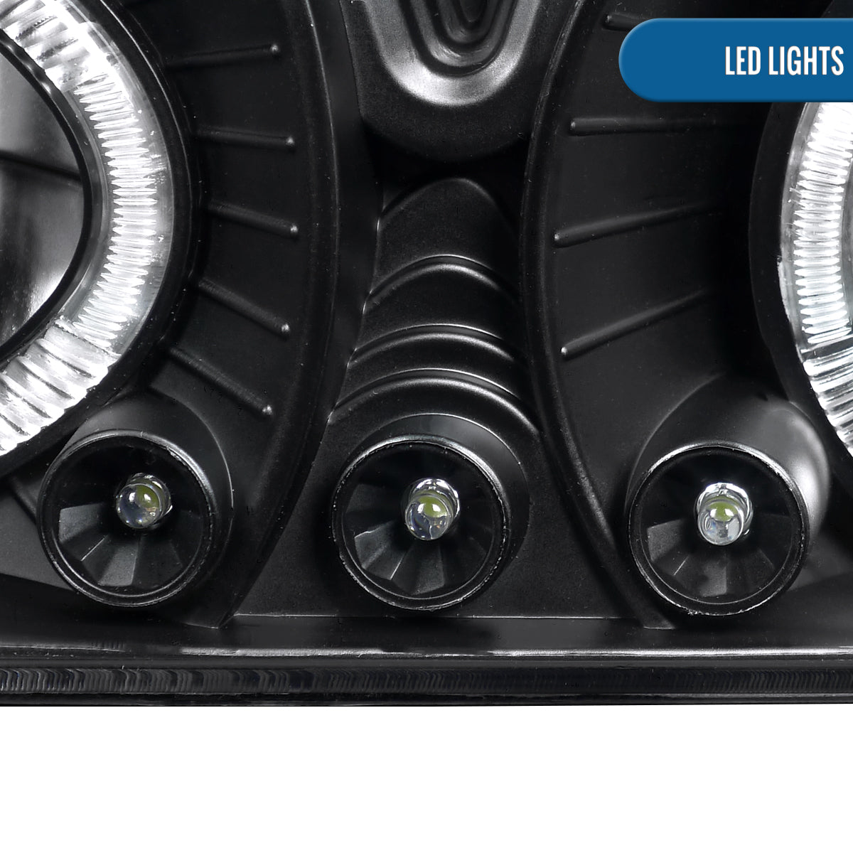 1994-1998 Chevy C10 C/K 1500 2500 3500 Silverado Suburban Tahoe Clear Reflector Headlights + Signal Corner + Bumper Parking Lights Assembly Pair | Black