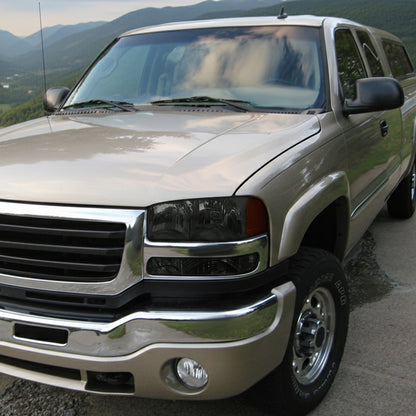 Ronnin - Compatible con GMC Sierra 1999-2007, Yukon 2000-2006, Conjunto de faros delanteros y luces de parachoques de repuesto mejorados (par) | Ahumado