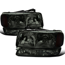 Ronnin - Compatible con GMC Sierra 1999-2007, Yukon 2000-2006, Conjunto de faros delanteros y luces de parachoques de repuesto mejorados (par) | Ahumado