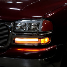 Ronnin - Fits 1999-2007 GMC Sierra 2000-2006 Yukon Upgraded Replacement LED Running Lights Sequential Turn Signals Headlights + Bumper Lights Assembly Pair | Chrome