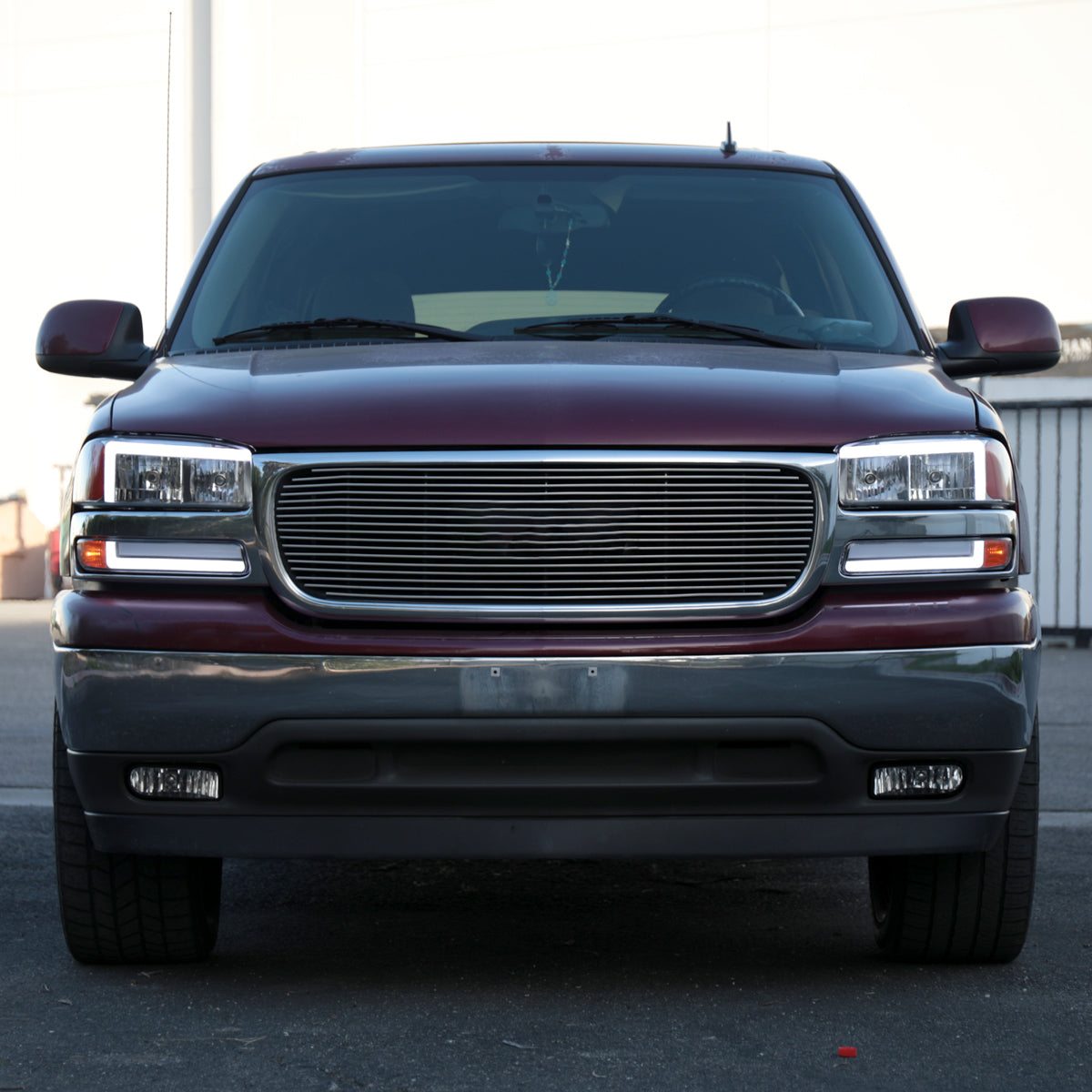 Ronnin - Fits 1999-2007 GMC Sierra 2000-2006 Yukon Upgraded Replacement LED Running Lights Sequential Turn Signals Headlights + Bumper Lights Assembly Pair | Chrome