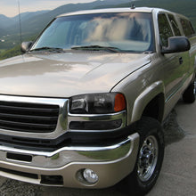 Ronnin - Compatible con GMC Sierra 1999-2007, Yukon 2000-2006. Conjunto de faros delanteros y luces de parachoques de repuesto mejorados (par) | Negro
