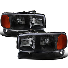 Ronnin - Compatible con GMC Sierra 1999-2007, Yukon 2000-2006. Conjunto de faros delanteros y luces de parachoques de repuesto mejorados (par) | Negro