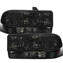 Ronnin - Fits 1998-2004 Chevy Blazer S10 Pickup Factory Replacement Headlights + Bumper Lamps Assembly Pair | Smoke
