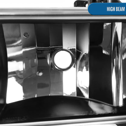 Ronnin - Fits 1998-2004 Chevy Blazer S10 Pickup Factory Replacement Headlights + Bumper Lamps Assembly Pair | Black