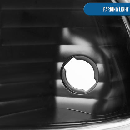 Ronnin - Fits 1998-2004 Chevy Blazer S10 Pickup Factory Replacement Headlights + Bumper Lamps Assembly Pair | Black