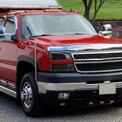 Ronnin - Compatible con Chevy Silverado 1500 2500 3500 Avalanche 2003-2006 Par de conjuntos de faros delanteros + luces de parachoques de repuesto | Ahumado