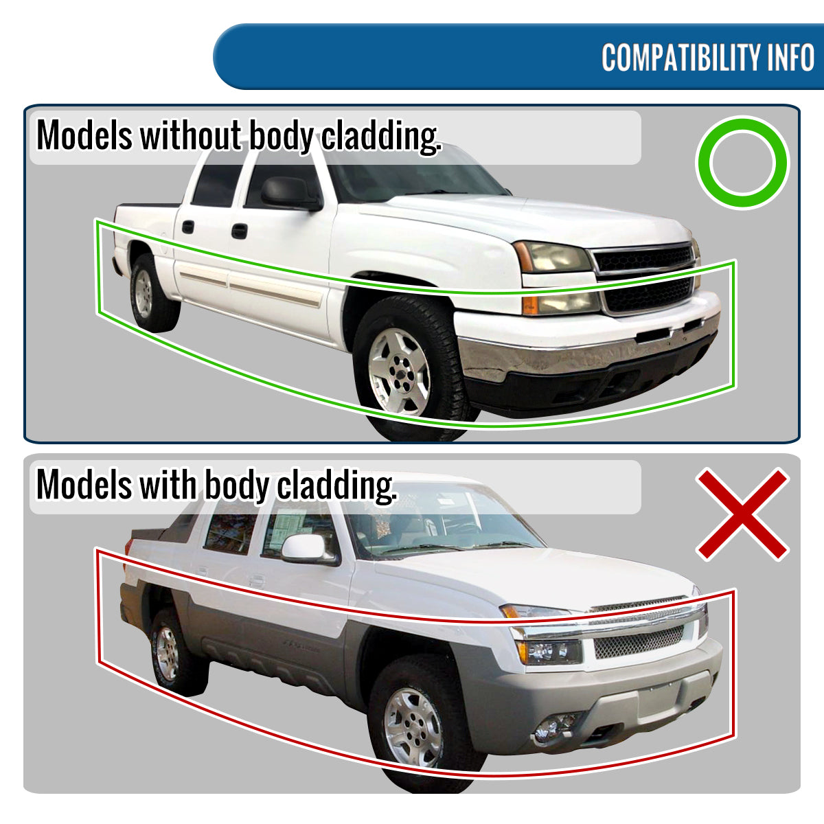 Ronnin - Faros delanteros con tubo LED de marcha y luces de parachoques mejorados para Chevy Silverado Avalanche 2003-2007, par | Cromo