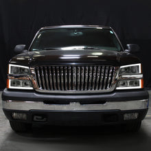 Ronnin - Faros delanteros con tubo LED de marcha y luces de parachoques mejorados para Chevy Silverado Avalanche 2003-2007, par | Cromo