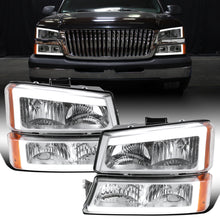 Ronnin - Faros delanteros con tubo LED de marcha y luces de parachoques mejorados para Chevy Silverado Avalanche 2003-2007, par | Cromo