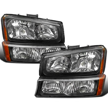 2003-2006 Chevy Silverado 1500 2500 3500 Avalanche  Replacement Headlights + Bumper Lights Assembly Pair | Black