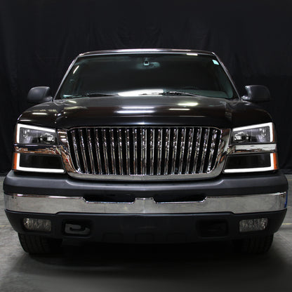 Ronnin - Se adapta a Chevy Silverado Avalanche 2003-2007 con luces LED de tubo de marcha y luces de parachoques. Par de montaje | Negro