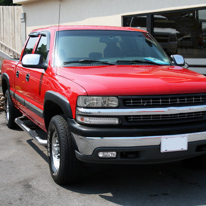 1999-2006 Chevy Silverado Suburban 1500 2500 Tahoe Headlights + Upgrade LED Turn Signal DRL Bumper Lights Assembly Pair | Chrome