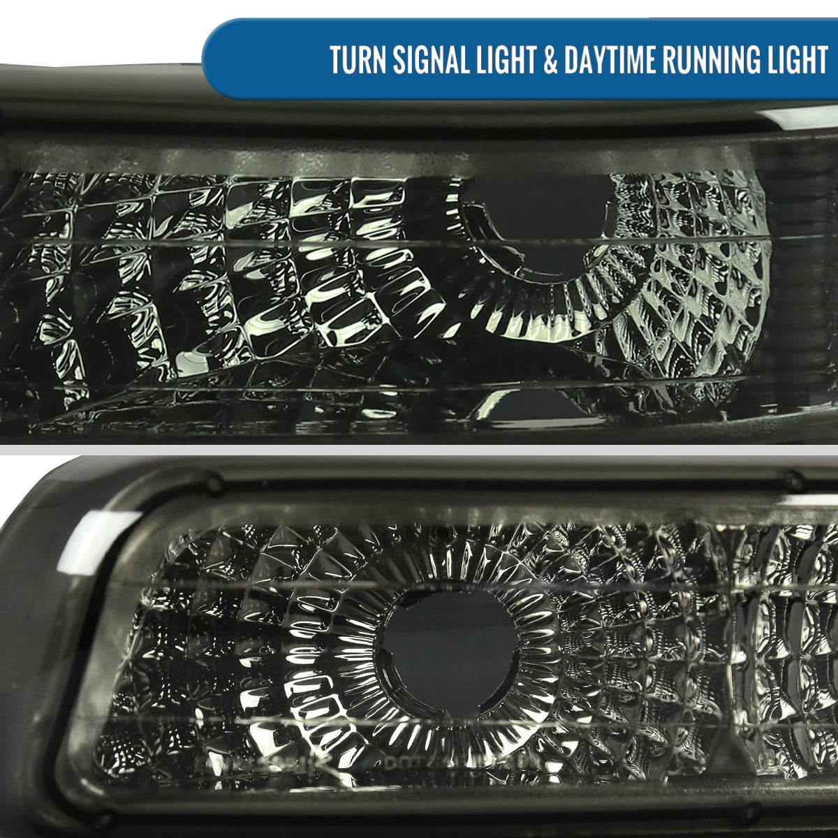 Ronnin - Fits 1999-2002 Silverado 1500 2500 2000-2006 Suburban 1500 2500 Tahoe Headlights + Bumper Parking Signal Lamps Replacement Pair | Smoke