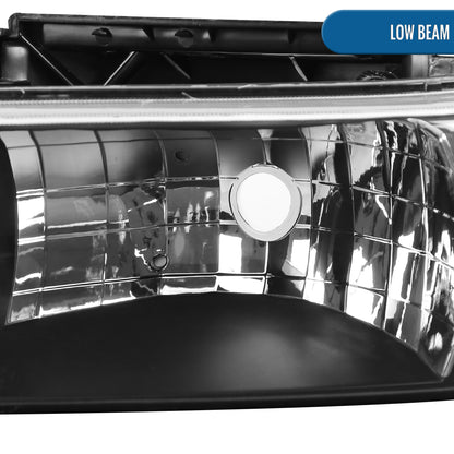 Ronnin - Fits 1999-2002 Silverado 1500 2500 2000-2006 Suburban 1500 2500 Tahoe Headlights + Bumper Parking Signal Lamps Replacement Pair | Black