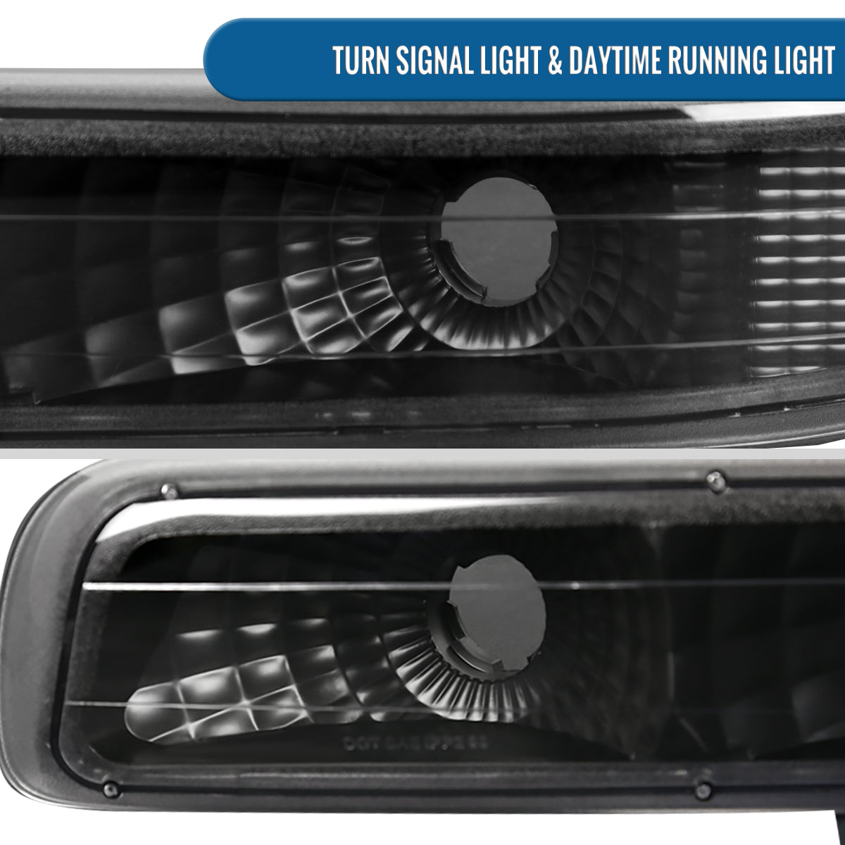 Ronnin - Fits 1999-2002 Silverado 1500 2500 2000-2006 Suburban 1500 2500 Tahoe Headlights + Bumper Parking Signal Lamps Replacement Pair | Black