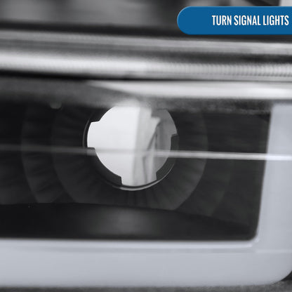 Ronnin - Fits 1999-2002 Silverado 2000-2006 Suburban Tahoe LED Tube Headlights + Bumper Parking Signal Lamps Assembly Pair | Black