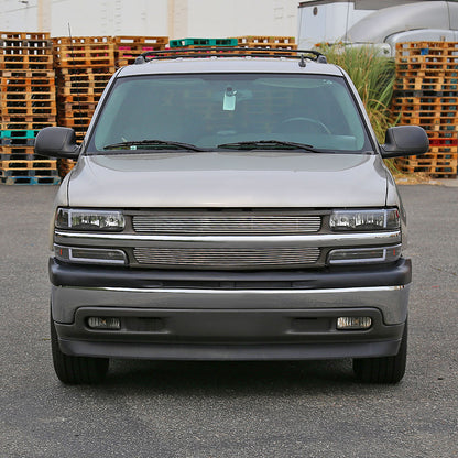 Ronnin - Fits 1999-2002 Silverado 2000-2006 Suburban Tahoe LED Tube Headlights + Bumper Parking Signal Lamps Assembly Pair | Black