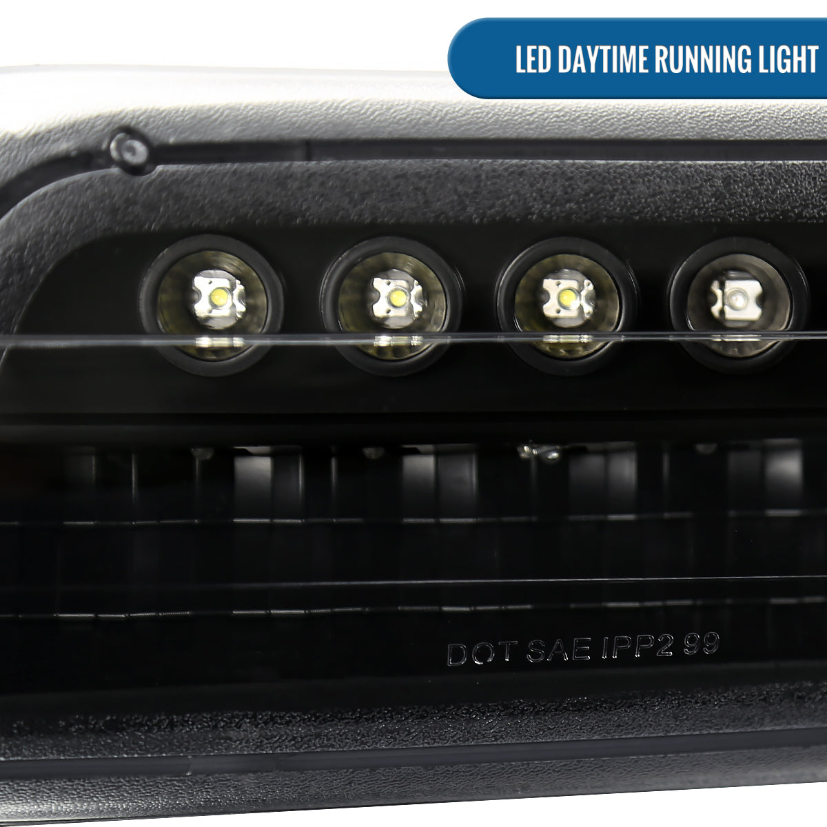 Ronnin - Se adapta a Chevy Silverado Suburban 1500 2500 Tahoe 1999-2006, faros delanteros + luces LED de intermitencia y DRL para parachoques, par de montaje | Negro