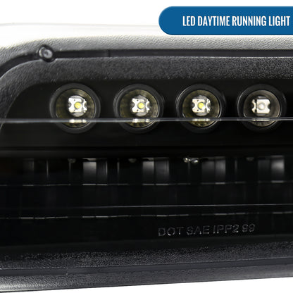 Ronnin - Se adapta a Chevy Silverado Suburban 1500 2500 Tahoe 1999-2006, faros delanteros + luces LED de intermitencia y DRL para parachoques, par de montaje | Negro