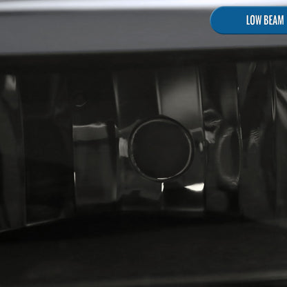 Ronnin - Fits 1999-2002 Silverado 2000-2006 Suburban Tahoe LED Tube Headlights + Bumper Parking Signal Lamps Assembly Pair | Black Smoke