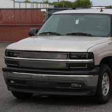 Ronnin - Fits 1999-2002 Silverado 2000-2006 Suburban Tahoe LED Tube Headlights + Bumper Parking Signal Lamps Assembly Pair | Black Smoke