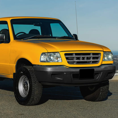 Ronnin - Compatible con Ford Ranger 2001-2011 Faros delanteros de repuesto + Conjunto de luces de señal de giro con esquinas transparentes (par) | Cromado