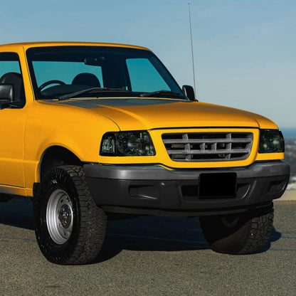 Ronnin - Compatible con Ford Ranger 2001-2011  Juego de montaje de faros delanteros de repuesto + intermitentes de esquina transparentes | Ahumado