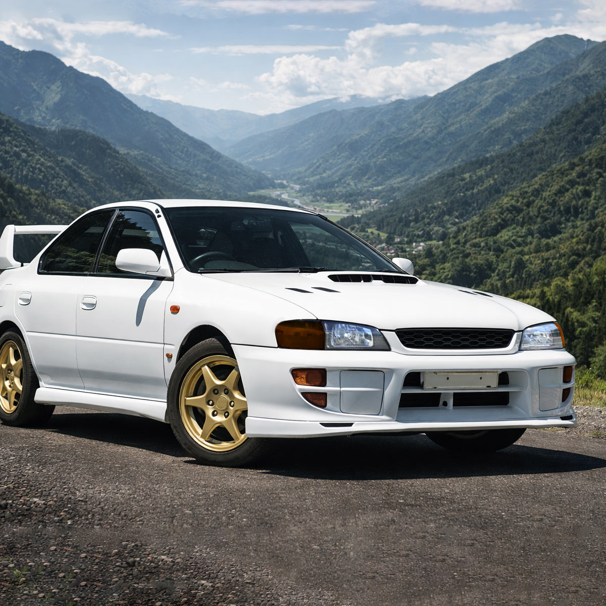 Ronnin - Compatible con Subaru Impreza 1995-2001, par de faros delanteros de repuesto y luces de intermitencia con esquina ámbar | Negras