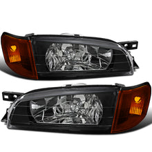 Ronnin - Compatible con Subaru Impreza 1995-2001, par de faros delanteros de repuesto y luces de intermitencia con esquina ámbar | Negras