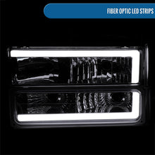 Ronnin - Fits 1994-1999 GMC C10 C/K Suburban Sierra Yukon LED Tube Headlights + Corner Bumper Parking Lights Assembly Pair | Chrome