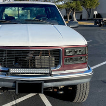 Ronnin - Fits 1994-1999 GMC C10 C/K Suburban Sierra Yukon LED Tube Headlights + Corner Bumper Parking Lights Assembly Pair | Smoke