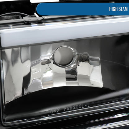 Ronnin - Fits 1994-1999 GMC C10 C/K Suburban Sierra Yukon LED Tube Headlights + Corner Bumper Parking Lights Assembly Pair | Black