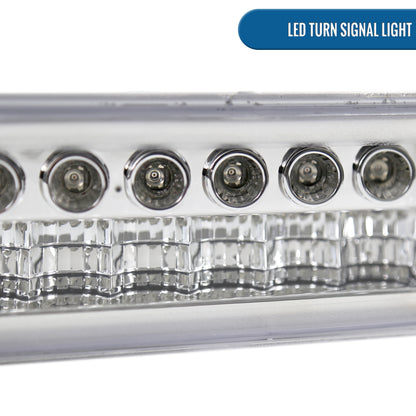 Ronnin - Fits 1998-2004 Chevy S10 Blazer Upgrade LED Halo Rims Projector Headlights + LED Turn Signal Bumper Lights Assembly Pair | Chrome