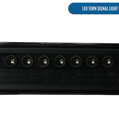 Ronnin - Compatible con Chevy S10 Blazer 1998-2004 Mejora Faros delanteros con proyector y aros LED halo + Luces de parachoques LED con señal de giro, conjunto de par | Negro ahumado