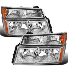 Ronnin - Fits 2004-2012 Chevy Colorado GMC Canyon 2006-2008 Isuzu i-Series Factory Replacement Headlights + Bumper Corner Lamps Assembly Pair | Chrome