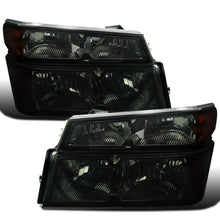 Ronnin - Fits 2004-2012 Chevy Colorado GMC Canyon 2006-2008 Isuzu i-Series Factory Replacement Headlights + Bumper Corner Lamps Assembly Pair | Smoke