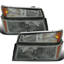 Ronnin - Fits 2004-2012 Chevy Colorado GMC Canyon 2006-2008 Isuzu i-Series Factory Replacement Headlights + Bumper Corner Lamps Assembly Pair | Light Smoke