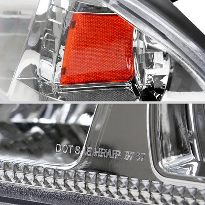 Ronnin - Fits 1987-1993 Ford Mustang Factory Replacement All-in-One Headlights Assembly Pair | Chrome